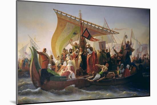 The Crossing of the Bosphorus by Godfrey of Bouillon (circa 1060-1100) and His Brother, Baldwin-Emile Signol-Mounted Giclee Print