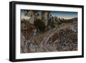 The Crossing of the Red Sea (Pharaoh's Hosts Engulfed in the Red Se), 1530-Lucas Cranach the Elder-Framed Giclee Print