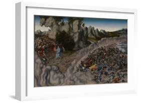 The Crossing of the Red Sea (Pharaoh's Hosts Engulfed in the Red Se), 1530-Lucas Cranach the Elder-Framed Giclee Print