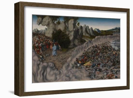 The Crossing of the Red Sea (Pharaoh's Hosts engulfed in the Red Sea), 1530-null-Framed Giclee Print