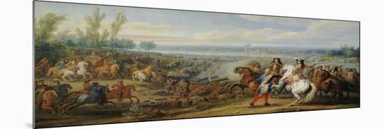 The Crossing of the Rhine, 12th June 1672-Adam Frans van der Meulen-Mounted Giclee Print