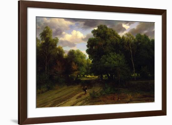 The Crossroads of the Eagle's Nest, Fontainebleau Forest, 1843-44-Charles Francois Daubigny-Framed Giclee Print