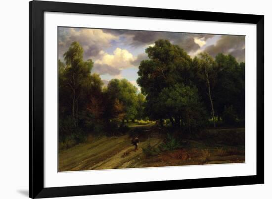 The Crossroads of the Eagle's Nest, Fontainebleau Forest, 1843-44-Charles Francois Daubigny-Framed Giclee Print