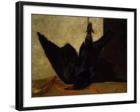 The Crow, 1849 (Oil on Panel)-Francois Bonvin-Framed Giclee Print