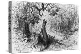 The Crow and the Fox, from "Fables" by Jean de La Fontaine-Gustave Doré-Stretched Canvas