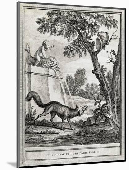 The Crow and the Fox, Illustration-Jean-Baptiste Oudry-Mounted Giclee Print