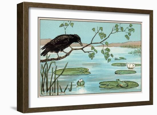 The Crow and the Frog-null-Framed Art Print