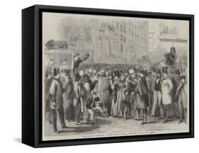 The Crowd at Baltimore Waiting for Mr Lincoln, President of the United States-Thomas Nast-Framed Stretched Canvas
