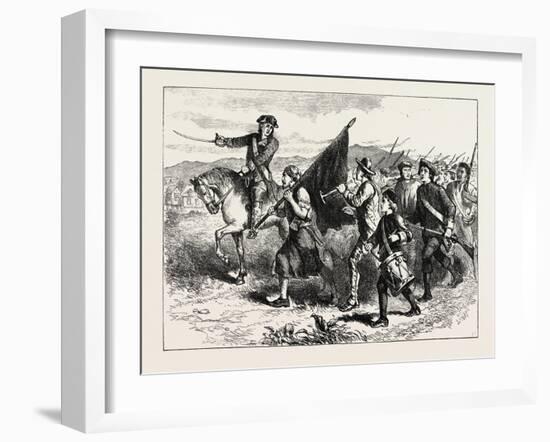 The Crowd at Springfield with the Black Flag, USA, 1870s-null-Framed Giclee Print