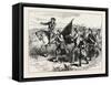 The Crowd at Springfield with the Black Flag, USA, 1870s-null-Framed Stretched Canvas