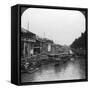 The Crowded Canal, from the English Bridge, Canton, China, 1901-HC White-Framed Stretched Canvas