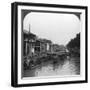 The Crowded Canal, from the English Bridge, Canton, China, 1901-HC White-Framed Photographic Print