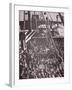 The Crowded Deck of an Immigrant Ship Entering New York Harbour, c.1905-null-Framed Photographic Print