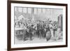 The Crowded Lunch Counter of an American Railroad Station, 1870S-null-Framed Giclee Print