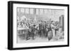 The Crowded Lunch Counter of an American Railroad Station, 1870S-null-Framed Giclee Print