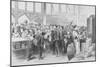 The Crowded Lunch Counter of an American Railroad Station, 1870S-null-Mounted Giclee Print