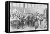 The Crowded Lunch Counter of an American Railroad Station, 1870S-null-Framed Stretched Canvas