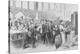 The Crowded Lunch Counter of an American Railroad Station, 1870S-null-Stretched Canvas
