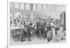 The Crowded Lunch Counter of an American Railroad Station, 1870S-null-Framed Giclee Print