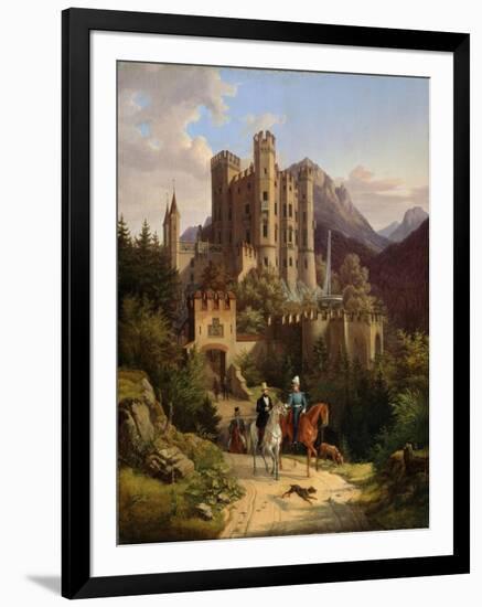 The Crown Prince Maximilian Riding in Hohenschwangau, 1838-1839-Lorenzo II Quaglio-Framed Giclee Print