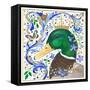 The Crowned Mallard-Isabelle Brent-Framed Stretched Canvas