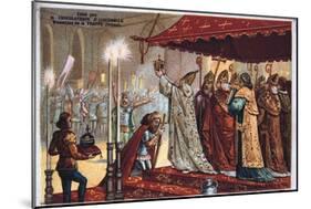 The Crowning of Charlemagne, 800 Ad-null-Mounted Giclee Print