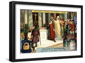 The Crowning of Charlemagne in Rome 800-null-Framed Giclee Print