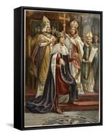 The Crowning of Edward I, Sunday 19th 1274, from 'The Illustrated London News', 1902-null-Framed Stretched Canvas