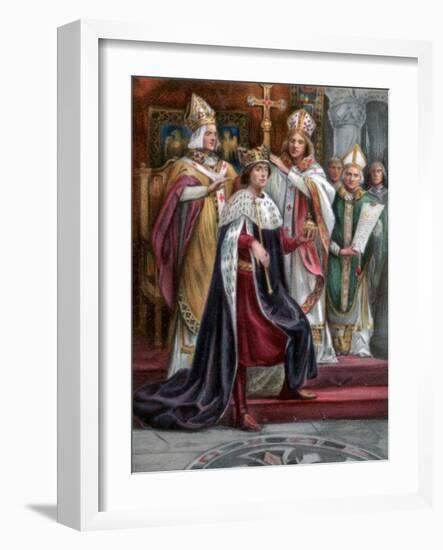 The Crowning of Edward I, Westminster, 19 August 1274-null-Framed Giclee Print