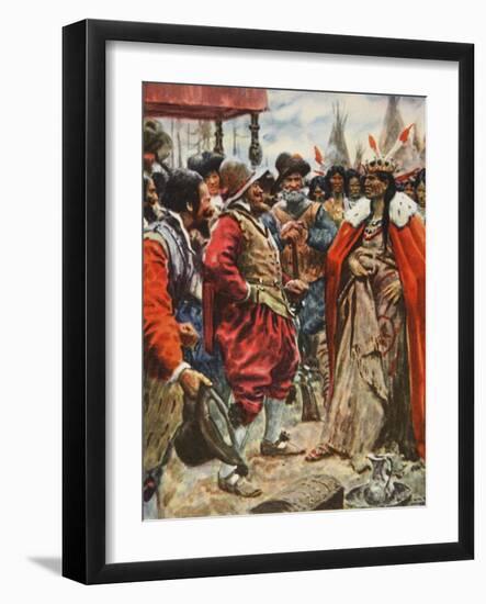 The Crowning of Powhatan-Arthur C. Michael-Framed Premium Giclee Print