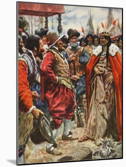 The Crowning of Powhatan-Arthur C. Michael-Mounted Premium Giclee Print