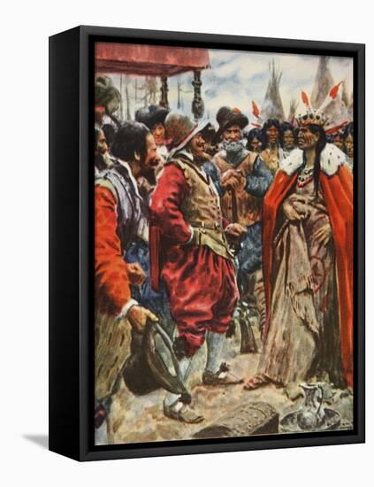 The Crowning of Powhatan-Arthur C. Michael-Framed Stretched Canvas