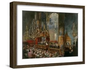 The Crowning of Tsarina Maria Alexandrovna of Russia, Moscow, 1856-Mihály Zichy-Framed Giclee Print