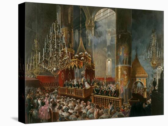 The Crowning of Tsarina Maria Alexandrovna of Russia, Moscow, 1856-Mihály Zichy-Stretched Canvas