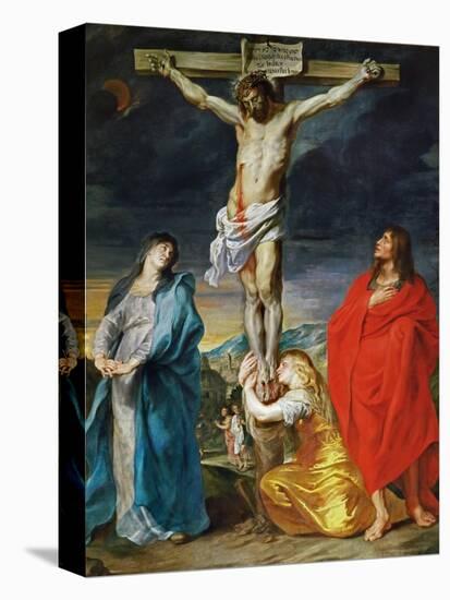 The Crucified Christ with the Virgin Mary, Saints John the Baptist and Mary Magdalene-Sir Anthony Van Dyck-Stretched Canvas