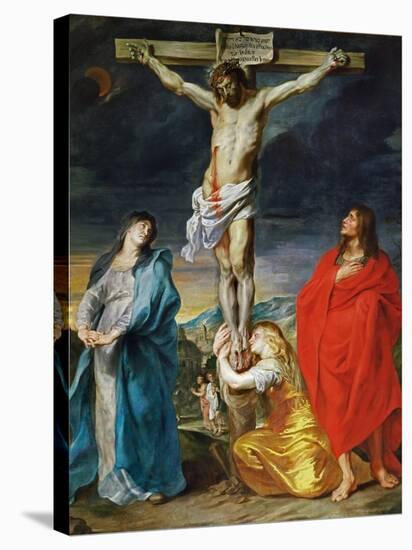 The Crucified Christ with the Virgin Mary, Saints John the Baptist and Mary Magdalene-Sir Anthony Van Dyck-Stretched Canvas