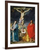 The Crucified Christ with the Virgin Mary, Saints John the Baptist and Mary Magdalene-Sir Anthony Van Dyck-Framed Giclee Print