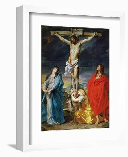 The Crucified Christ with the Virgin Mary, Saints John the Baptist and Mary Magdalene-Sir Anthony Van Dyck-Framed Giclee Print