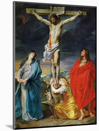 The Crucified Christ with the Virgin Mary, Saints John the Baptist and Mary Magdalene-Sir Anthony Van Dyck-Mounted Giclee Print