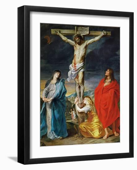 The Crucified Christ with the Virgin Mary, Saints John the Baptist and Mary Magdalene-Sir Anthony Van Dyck-Framed Giclee Print