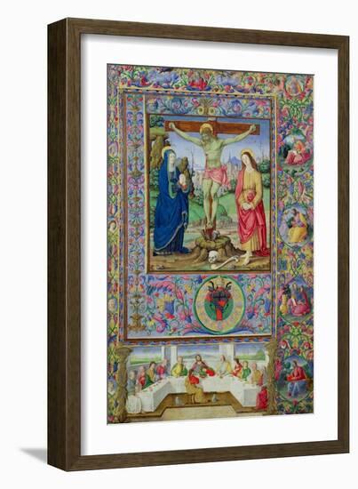 The Crucifixion and the Last Supper (Vellum)-Bartolomeo Della Gatta-Framed Giclee Print