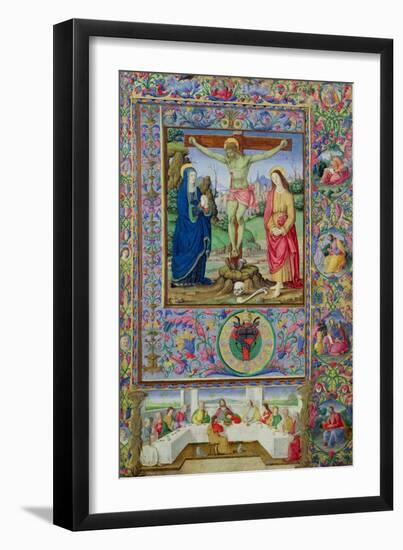 The Crucifixion and the Last Supper (Vellum)-Bartolomeo Della Gatta-Framed Giclee Print