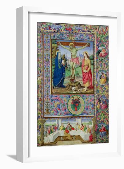 The Crucifixion and the Last Supper (Vellum)-Bartolomeo Della Gatta-Framed Giclee Print