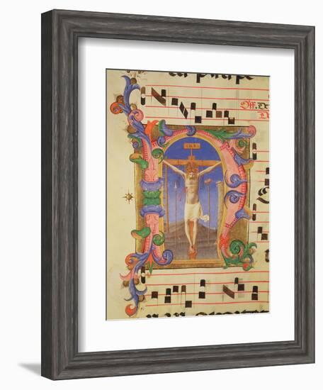 The Crucifixion Depicted in an Historiated Initial 'N', Detail from a Missal, c.1430-Fra Angelico-Framed Giclee Print