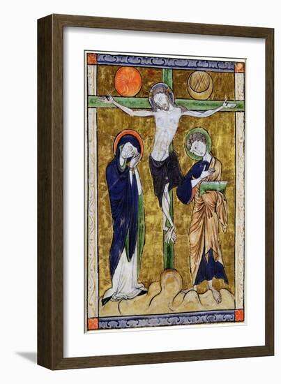 The Crucifixion, from a Psalter, C.1215 (Vellum)-French-Framed Giclee Print