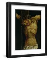 The Crucifixion from the Isenheim Altarpiece, Detail of Christ's Torso, circa 1512-16-Matthias Grünewald-Framed Giclee Print