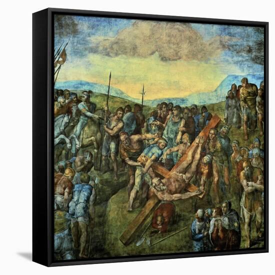 The Crucifixion of Saint Peter-Michelangelo-Framed Stretched Canvas