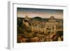 The Crucifixion, Oil, in the Background Jerusalem with Temple and Turreted Walls-Jan van Eyck-Framed Giclee Print