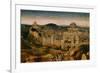 The Crucifixion, Oil, in the Background Jerusalem with Temple and Turreted Walls-Jan van Eyck-Framed Giclee Print