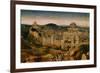 The Crucifixion, Oil, in the Background Jerusalem with Temple and Turreted Walls-Jan van Eyck-Framed Giclee Print